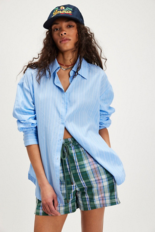 Lee Striped Button-Down Top At Free People In Oxford Combo, Size: Medium