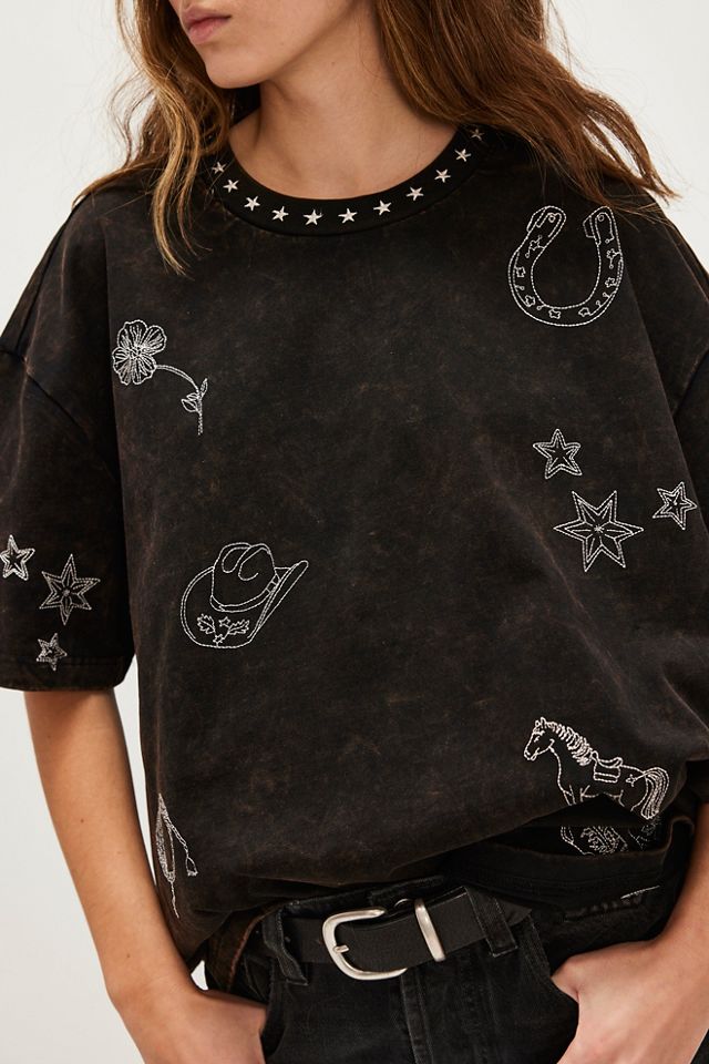Denim and Bone Western Line Stitch Tee #2
