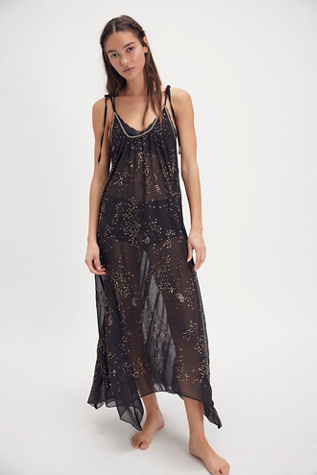 A Little Shine Maxi Slip By Intimately At Free People In Black, Size: Large