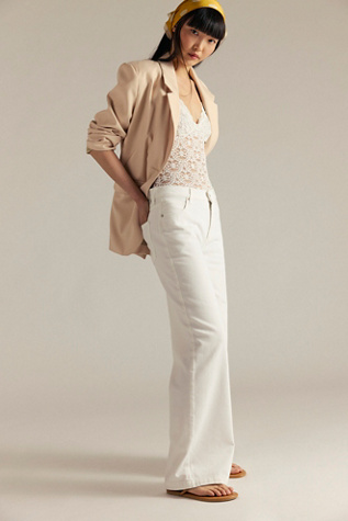 We The Free Stride Straight 'n Wide Jeans at Free People in White, Size: 30
