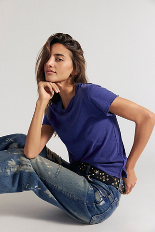 We The Free Nova Tee at Free People in Blue, Size: S