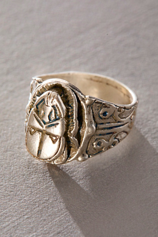 Bague porte-bonheur Alkemie en argent sterling avec scarabée