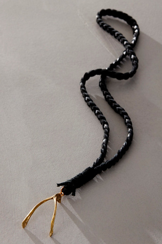 Alkemie Wishbone Braided Necklace At Free People In Black