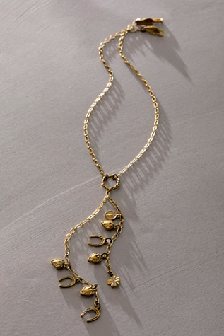 Alkemie Love + Lucky Lariat Necklace At Free People In Bronze