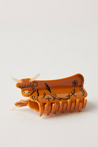 Wild Animal Claw Clip at Free People in Longhorn Cow