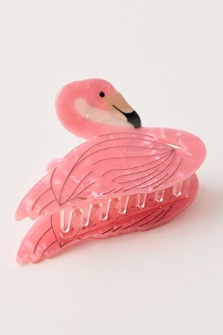 Free People flamingo lobster  Hair Clips Velvet Claws Pink Flamingo Hair Clip – The Bullish Store main image 4