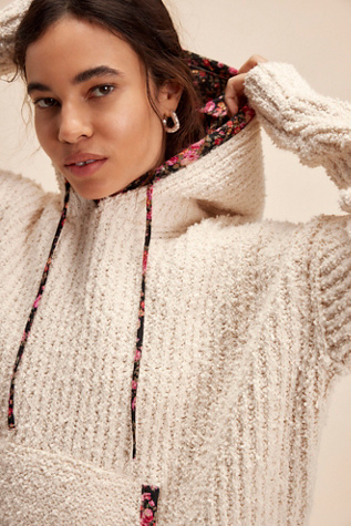 Petals Hoodie At Free People In Ivory, Size: Large