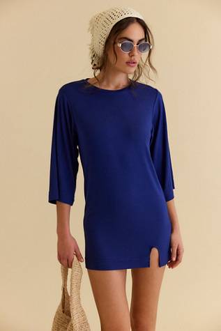 Good Feels Tee Mini by free-est at Free People in Blue Poseidon, Size: Medium