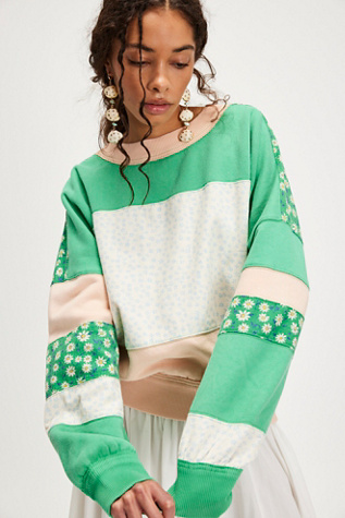 Madison Sweatshirt At Free People In Clover Combo, Size: Small