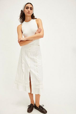 Whitney Midi Skirt At Free People In White, Size: XL