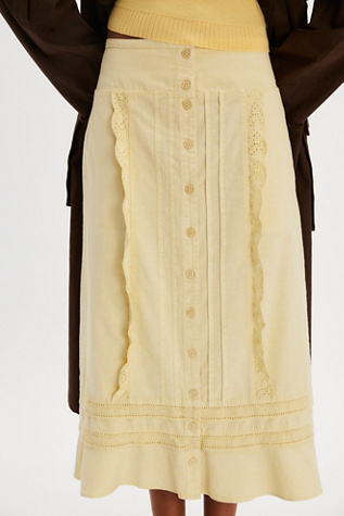 Whitney Midi Skirt At Free People In Lemon Frost, Size: XS