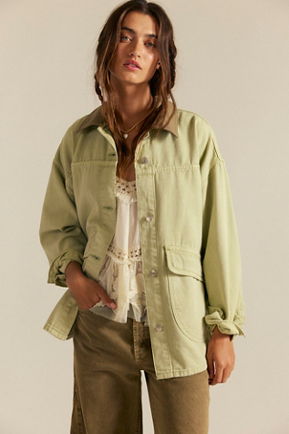 We The Free Lemon Denim Jacket at Free People in Green, Size: XS