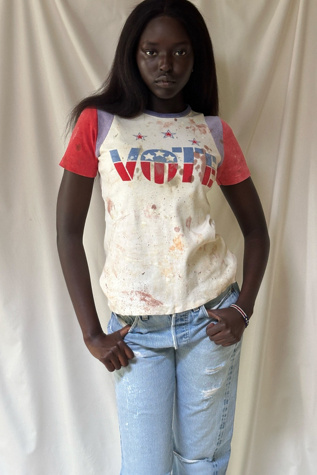 Женская футболка Afterlife Boutique Vintage 1960’S Vote Painter T-SHIRT Selected, цвет: Разноцветный — фото 3