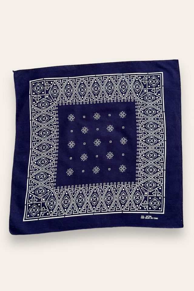 Vintage 1950's Indigo Fast Color Bandana Selected By Afterlife Boutique #1
