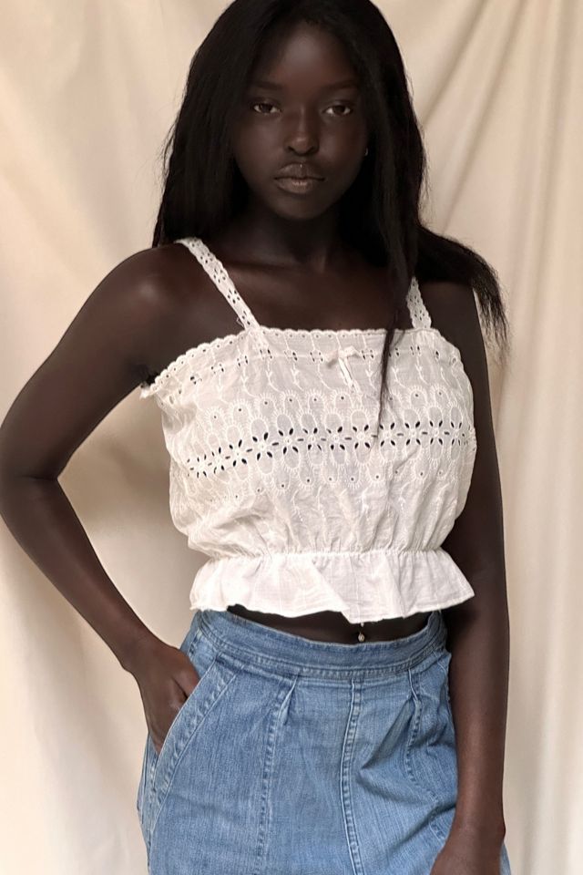 Vintage 1940’s Cotton Eyelet Chamise Tank Selected By Afterlife Boutique #1