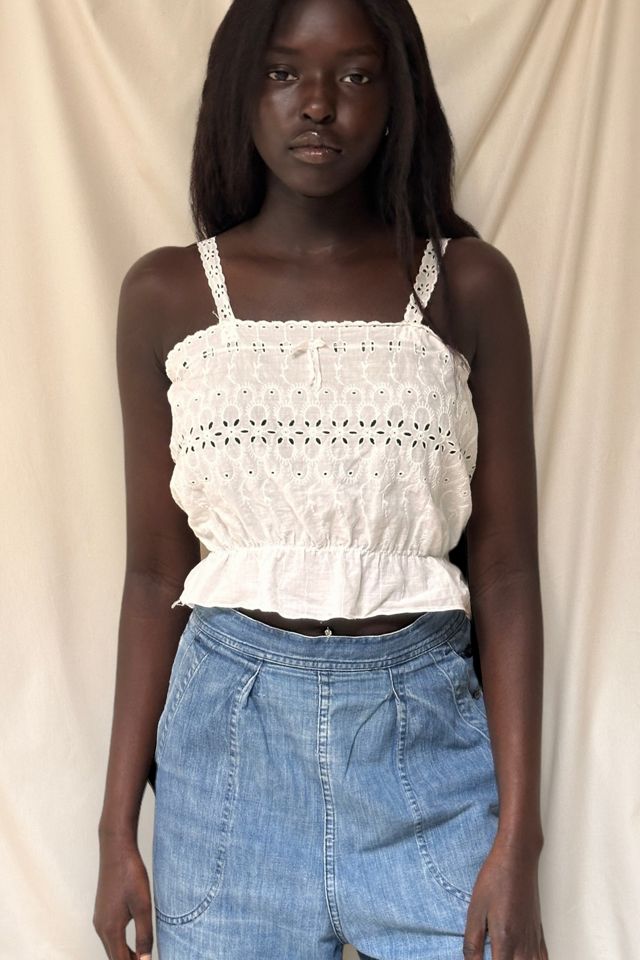 Vintage 1940’s Cotton Eyelet Chamise Tank Selected By Afterlife Boutique #2