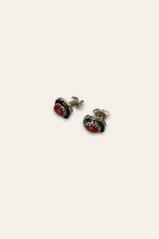 Женские серьги Afterlife Boutique Vintage Sterling Silver Coral Mini Selected, цвет: Серебряный — фото 2