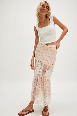 Daniella Lace Maxi Skirt At Free People In White, Size: Large