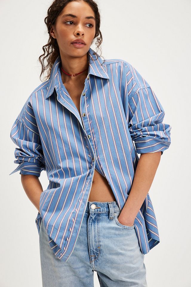 Chemise We The Free à rayures et ambiance varsity #2