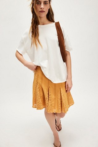 Melody Midi Skirt At Free People In Spruce Yellow, Size: Medium