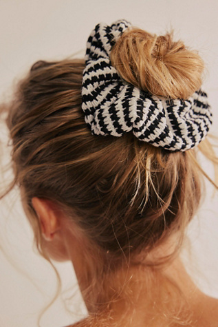 Newcastle Stripe Scrunchie At Free People In Black And White