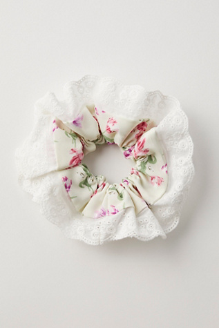 Picture Perfect Scrunchie At Free People In Ivory Floral