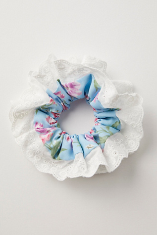 Picture Perfect Scrunchie At Free People In Baby Blue Floral