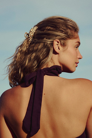 Best Catch Embellished Claw Clip by Free People in Gold