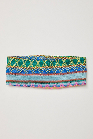 Junie Embellished Soft Headband At Free People In Blue Green Combo