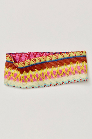 Bandeau Doux Orné Junie par Free People en Yellow Pink Combo, pour femme