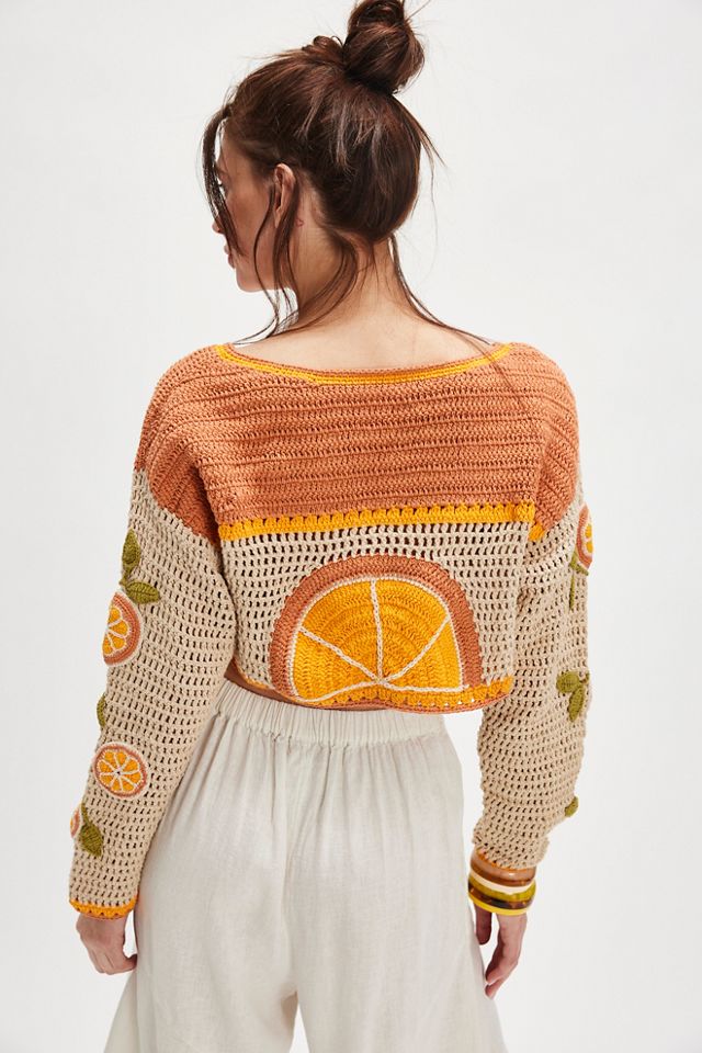 Bali Oranges Crochet Top #1