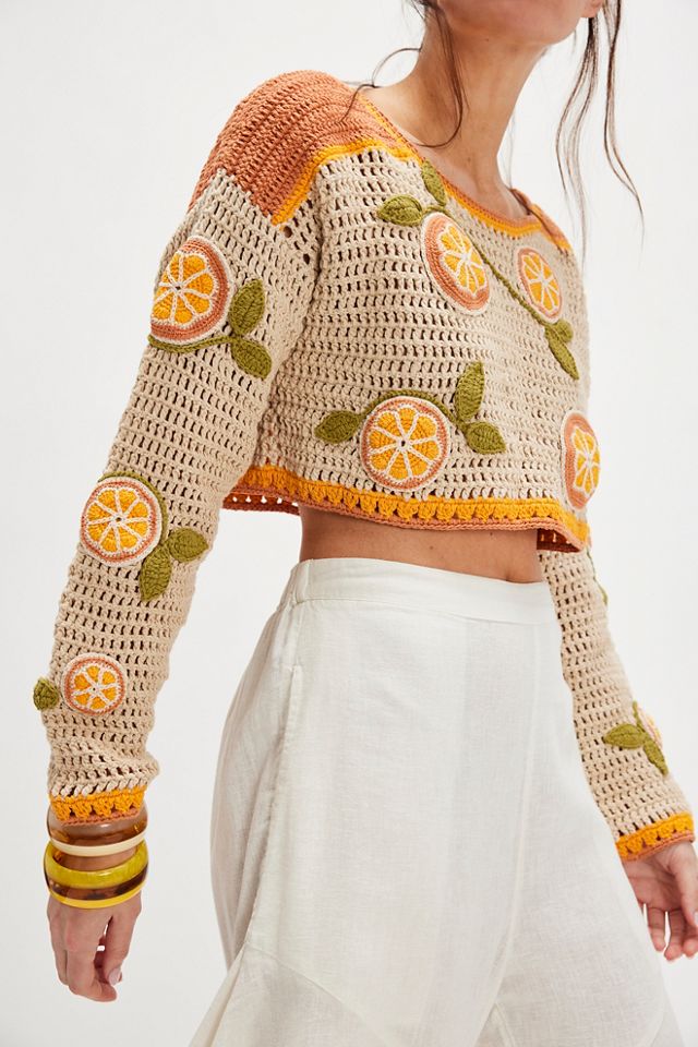 Bali Oranges Crochet Top #2
