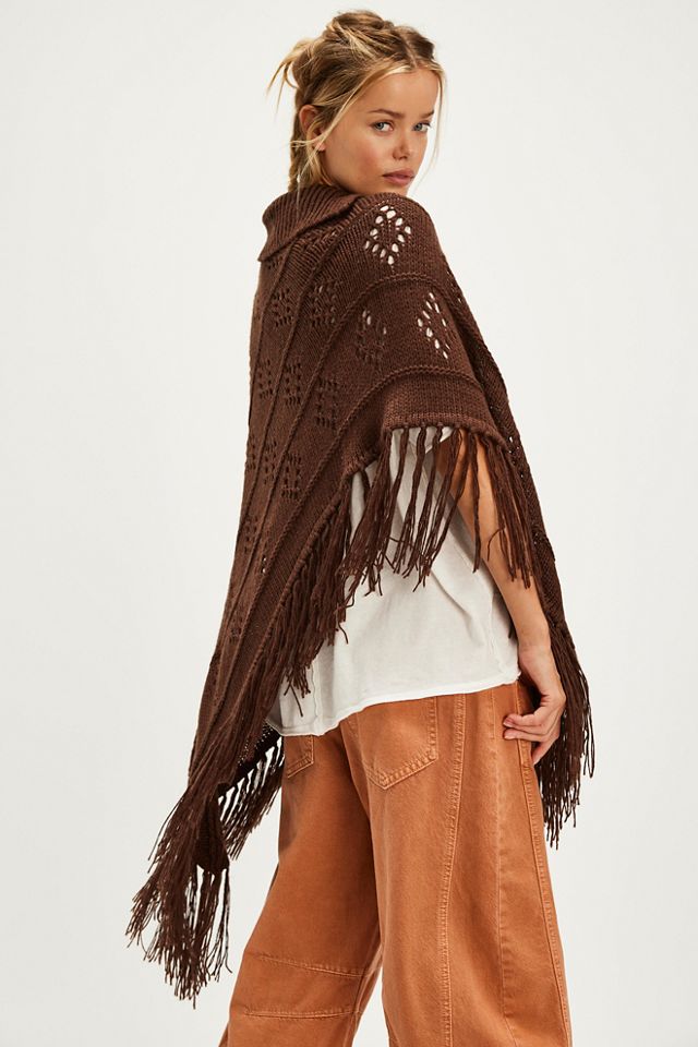 Poncho en maille ajourée #4