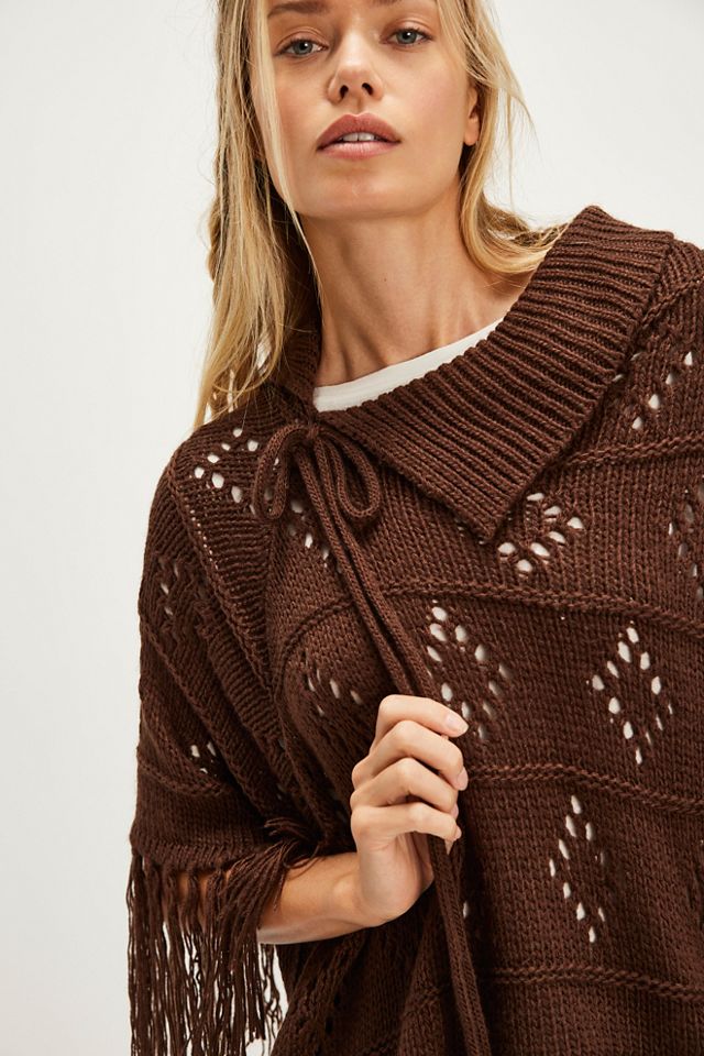 Poncho en maille ajourée #6