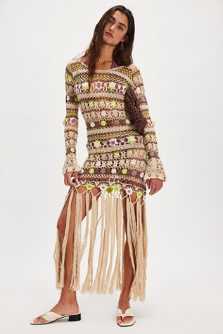 Tunique Crochet Bali Milly en Combo Naturel, pour femme taille: XS chez Free People