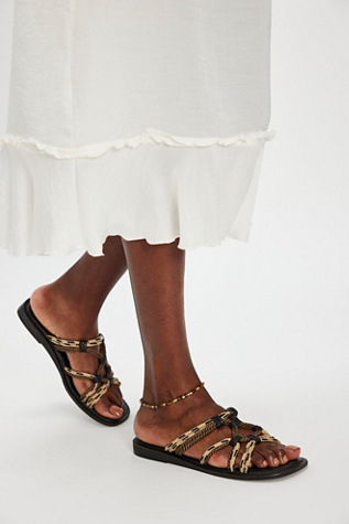 Tide Up Rope Sandals By FP Collection At Free People In Black/Tan, Size: US 8