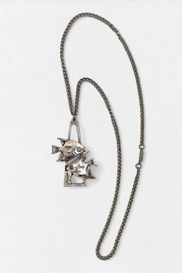 Vintage Modernist Mid-Century Pewter Pisces Fish Pendant Selected by ...