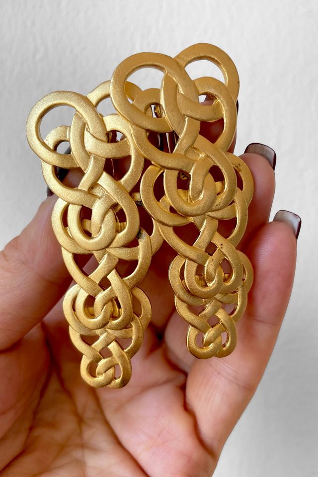 80s Signed Stephen Dweck Vermeil Articulating Squiggle Earrings Selected by MARMALADE #1
