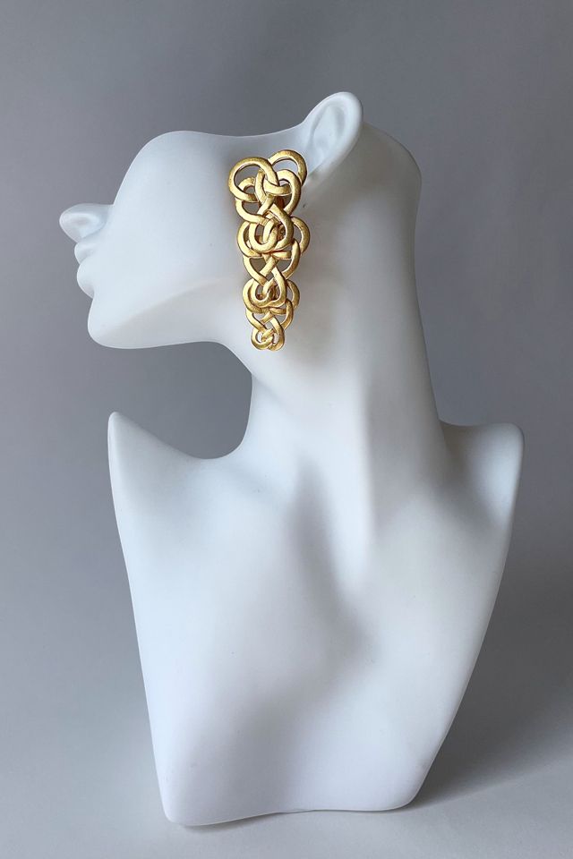 80s Signed Stephen Dweck Vermeil Articulating Squiggle Earrings Selected by MARMALADE #2