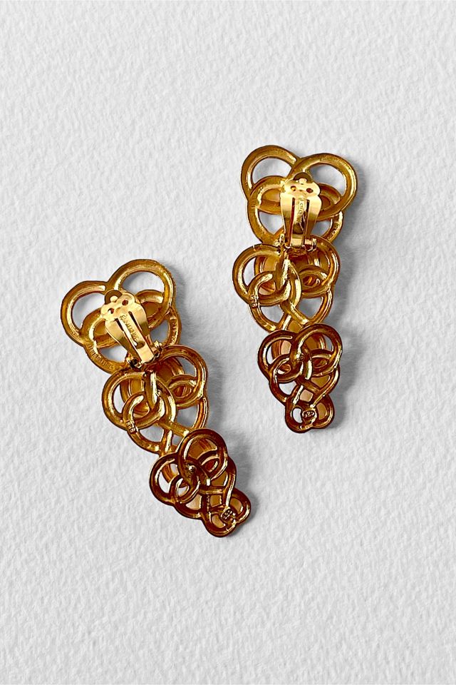 80s Signed Stephen Dweck Vermeil Articulating Squiggle Earrings Selected by MARMALADE #3