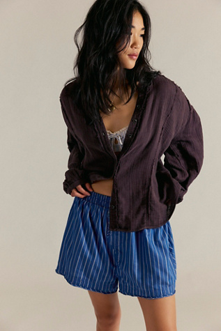 We The Free Valley Double Cloth Shirt at Free People in Brown, Size: L