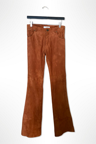 2000s Chloe Rust Suede Bell Bottom Pants Selected By Ritual Vintage