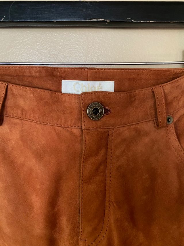 2000s Chloe Rust Suede Bell Bottom Pants Selected By Ritual Vintage #2