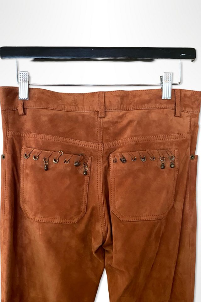 2000s Chloe Rust Suede Bell Bottom Pants Selected By Ritual Vintage #3