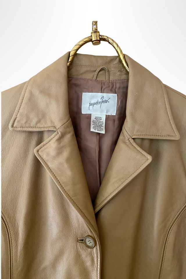 1990s Honey Tan Leather Midi Trench Jacket Selected By Ritual Vintage #2