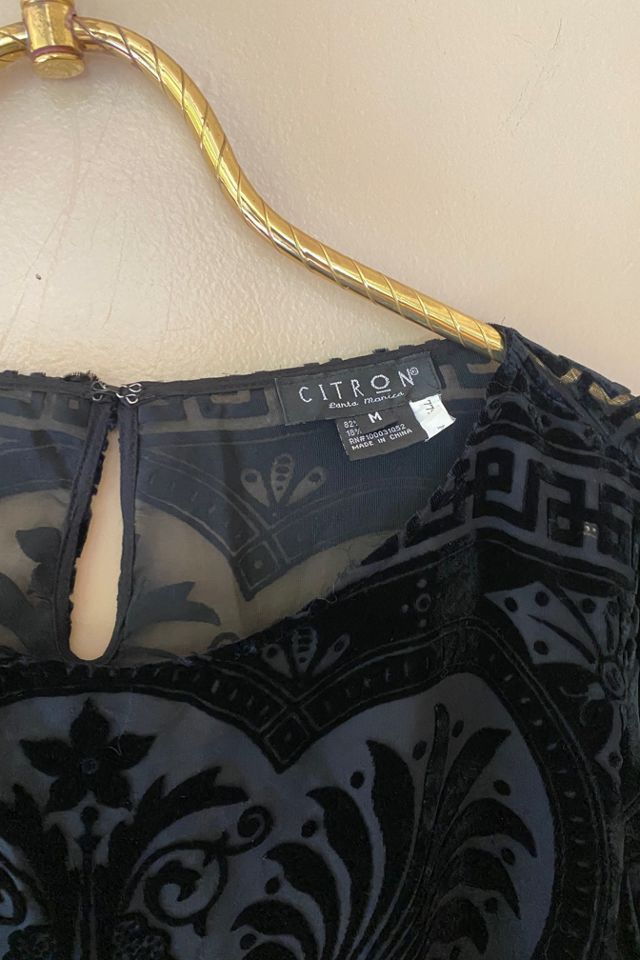 1990s Citron Devorè velvet Flapper Dress Selected By Ritual Vintage #3