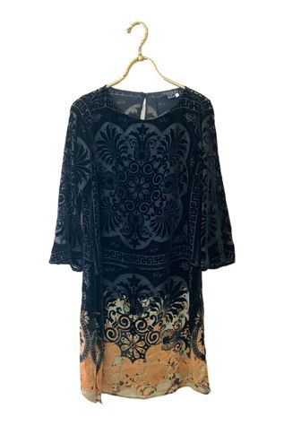 1990s Citron Devorè velvet Flapper Dress Selected By Ritual Vintage