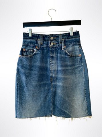 Vintage Reworked Patchwork Levis Redone Denim Skirt Selected By Ritual Vintage