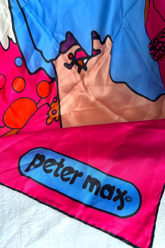 Vintage 1960s Peter Max Self Portrait Silk Scarf Selected by Grievous Angel Vintage #3