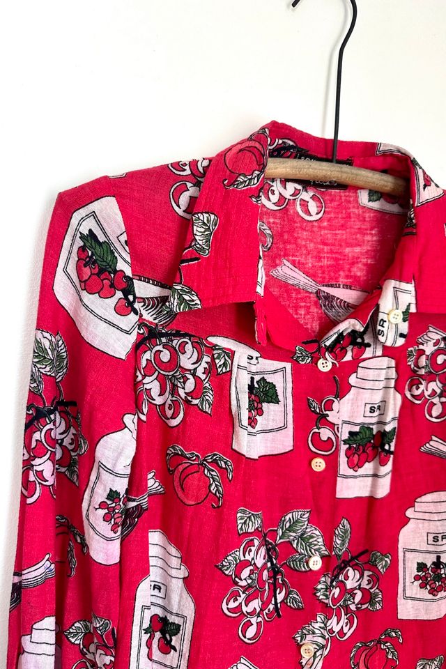 1960s Cherry Pie Linen Blouse Selected by Grievous Angel Vintage #1